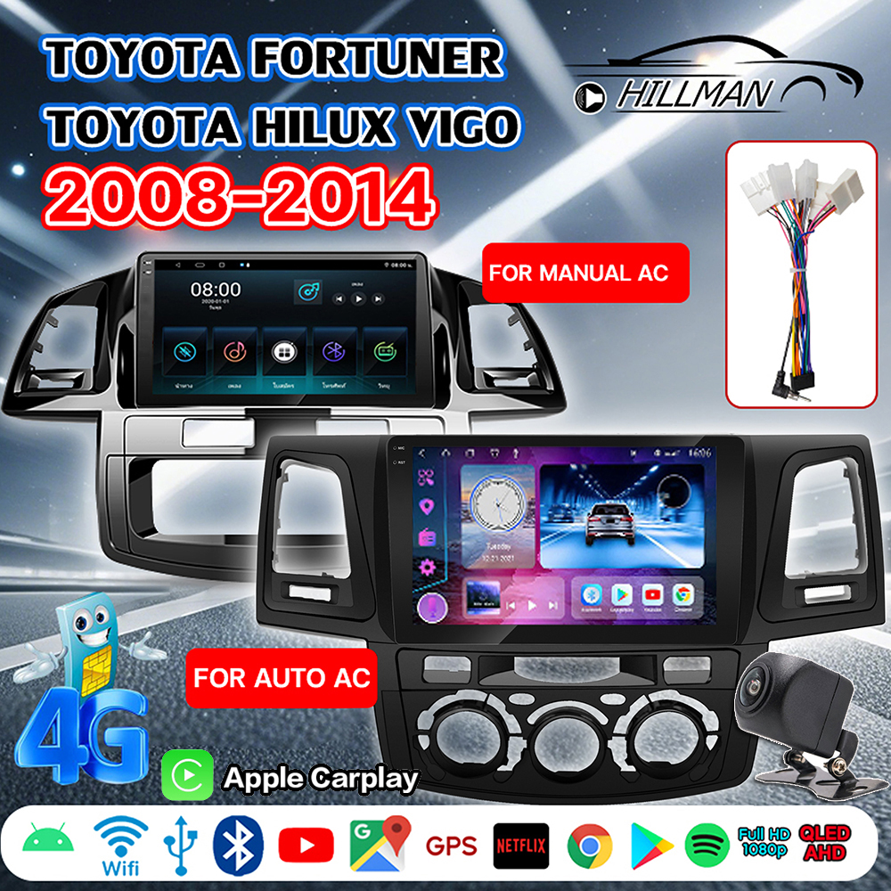 Ao Android Screen, Android Car Screen, Genuine Ips Screen, Android 14.0, Car Screen, Android Screen 9 Inches and Plug, Compatible with Toyota Vigo Champ/Toyota Fortune 2008-2014 Gps, Wifi, Bluetooth Eq 2Din Apple Car Play Android Auto Android Screen ราคา 1,738 บาท*ส่งฟรี