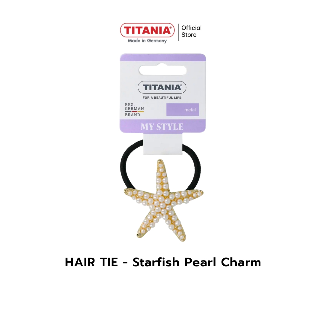 Titania Hair Tie Starfish Pearl Charm Hair Band Imported from Germany (1 Box Contains 1 Piece) ราคา 255 บาท*ส่งฟรี