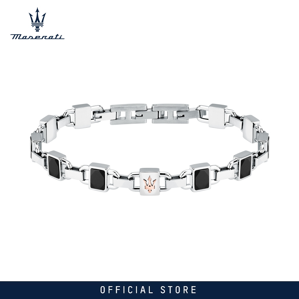 Maserati Jewels 190+30 mm Men's Bracelet, Stainless Steel, Black Ceramic, Rose Gold Logo, JM424ATZ41 (Adjustable) ราคา 3,722 บาท*ส่งฟรี