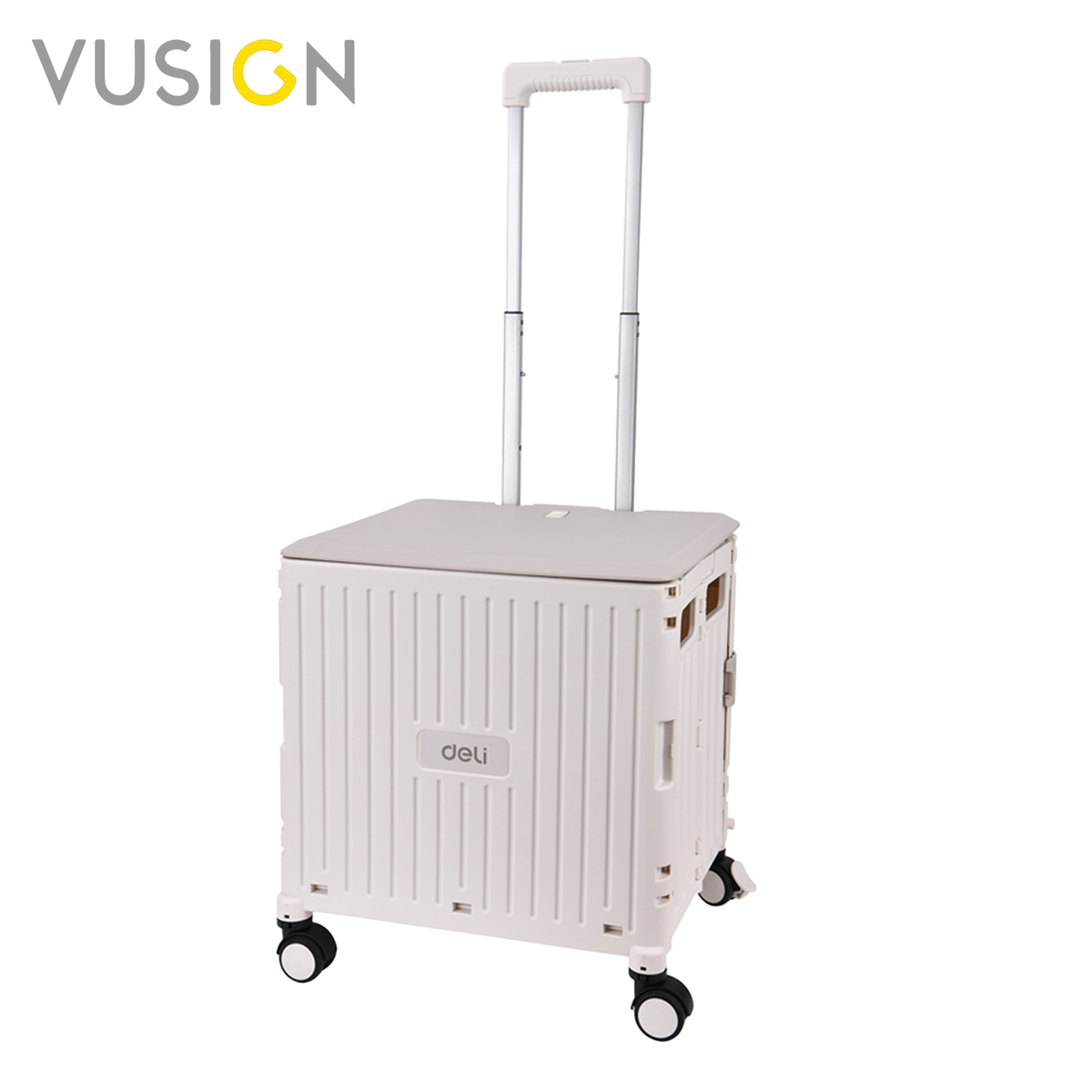 Vusign ตะกร้ารถเข็นพับได้ รถเข็นช้อปปิ้ง รถเข็นพับได้ รับน้ำหนักได้ 80 Kg พับเก็บได้ น้ำหนักเบา เคลื่อนย้ายสะดวก Flat Cart ราคา 699 บาท*ส่งฟรี