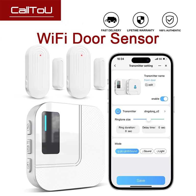 Calltou Tuya Smart Wifi Door Sensor, Anti-Theft Sensor/Door/Window/Refrigerator, Storage Cabinet, Home Anti-Theft. ราคา 895 บาท*ส่งฟรี