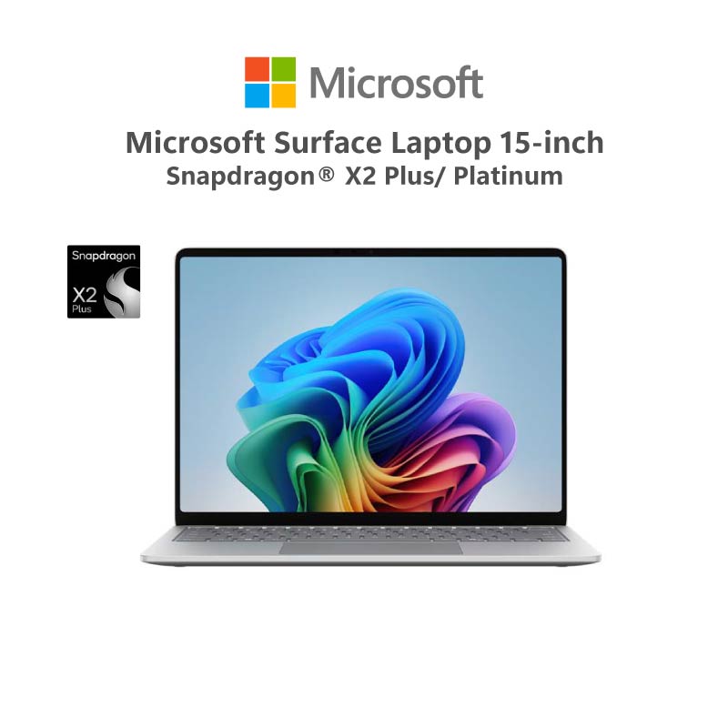 โน้ตบุ๊ก แล็ปท็อป Microsoft Surface 15 นิ้ว/Snapdragon X2 Plus/16Gb/512Gb/Platinum/Windows 11 Home ราคา 84,990 บาท*ส่งฟรี