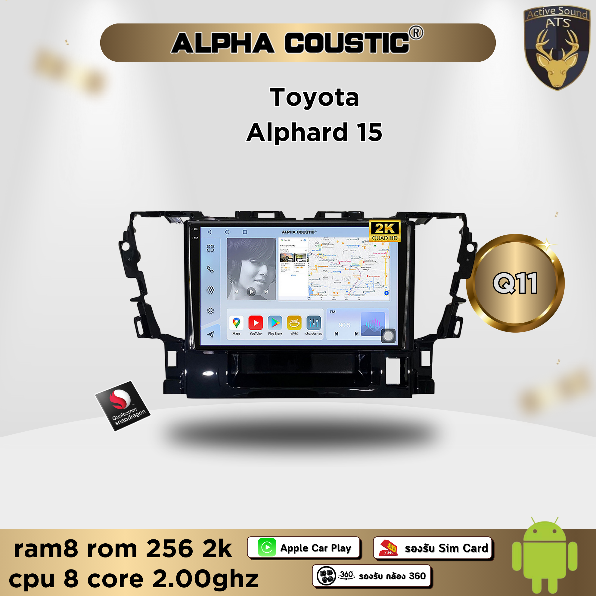 จอแอนดรอยด์ตรงรุ่น สำหรับ Toyota Alphard ปี 2015+ จอ 10 นิ้ว CPU 4-8 Core , RAM 2-8GB , ROM 16-128GB เครื่องเสียงติดรถยนต์ ระบบแอนดรอยด์ จอตรงรุ่น ราคา 14,500 บาท*ส่งฟรี