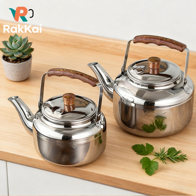 รูปสินค้า Rakrai Stainless Steel Kettle, Hot Water Kettle, Camping Kettle, 4 Sizes to Choose From: 750Ml/1500Ml/2000Ml/3000Ml