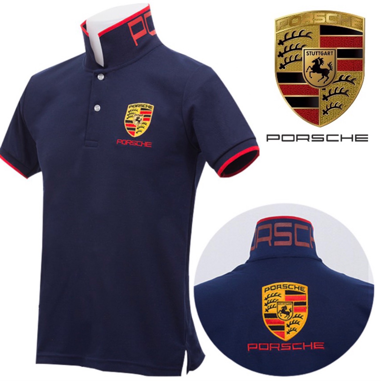 Sundee45 | เสื้อโปโล Porsche สำหรับผู้ชาย ผ้าดีมาก ใส่สบาย