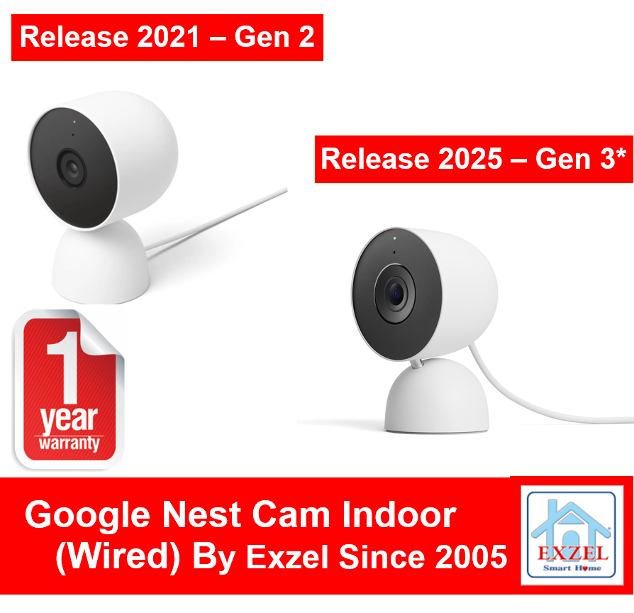 Google Nest Cam Indoor Wired Gen 3 - 2025 Model | Gen 2 - Model 2021 | Fast 1 Day Shipping | 1 Year Warranty | The Tax Invoice Includes Vat. | Camera for Home Security - Surveillance Camera ราคา 5,990 บาท*ส่งฟรี