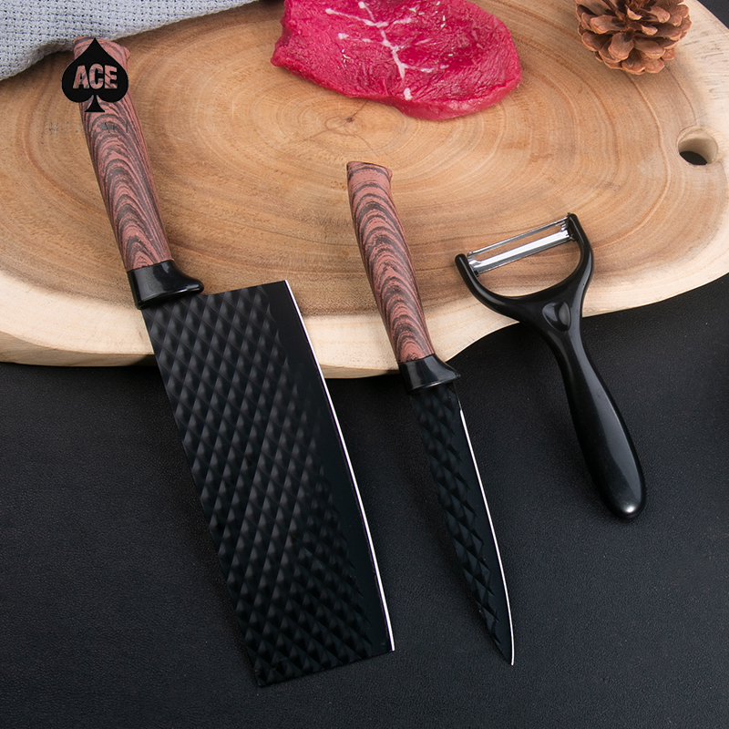 Home Ace.มีดทำครัว ชุด 3 ชิ้น มีดทำครัว มีด ชุดมีดทำครัว มีดเชฟ มีดทำอาหาร มีดผลไม้ มีดไสเมล่อน มีดสแตนเลส ราคา 118 บาท*ส่งฟรี
