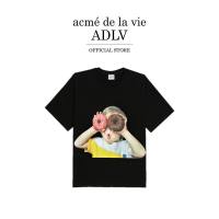 ADLV [acme de la vie] เสื้อยืด Oversize รุ่น Baby Face Short Sleeve T-Shirt Black Donuts 1 R Black