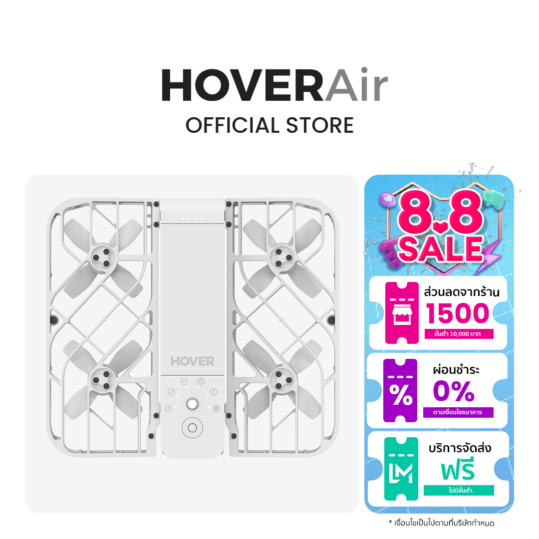 HOVERAir X1 hover flying camera different style dji drone better than action camera gopro insta360 x4 mini pocket drone smart camera shooting vlog no selfie stick tripod ราคา 13,490 บาท*ส่งฟรี