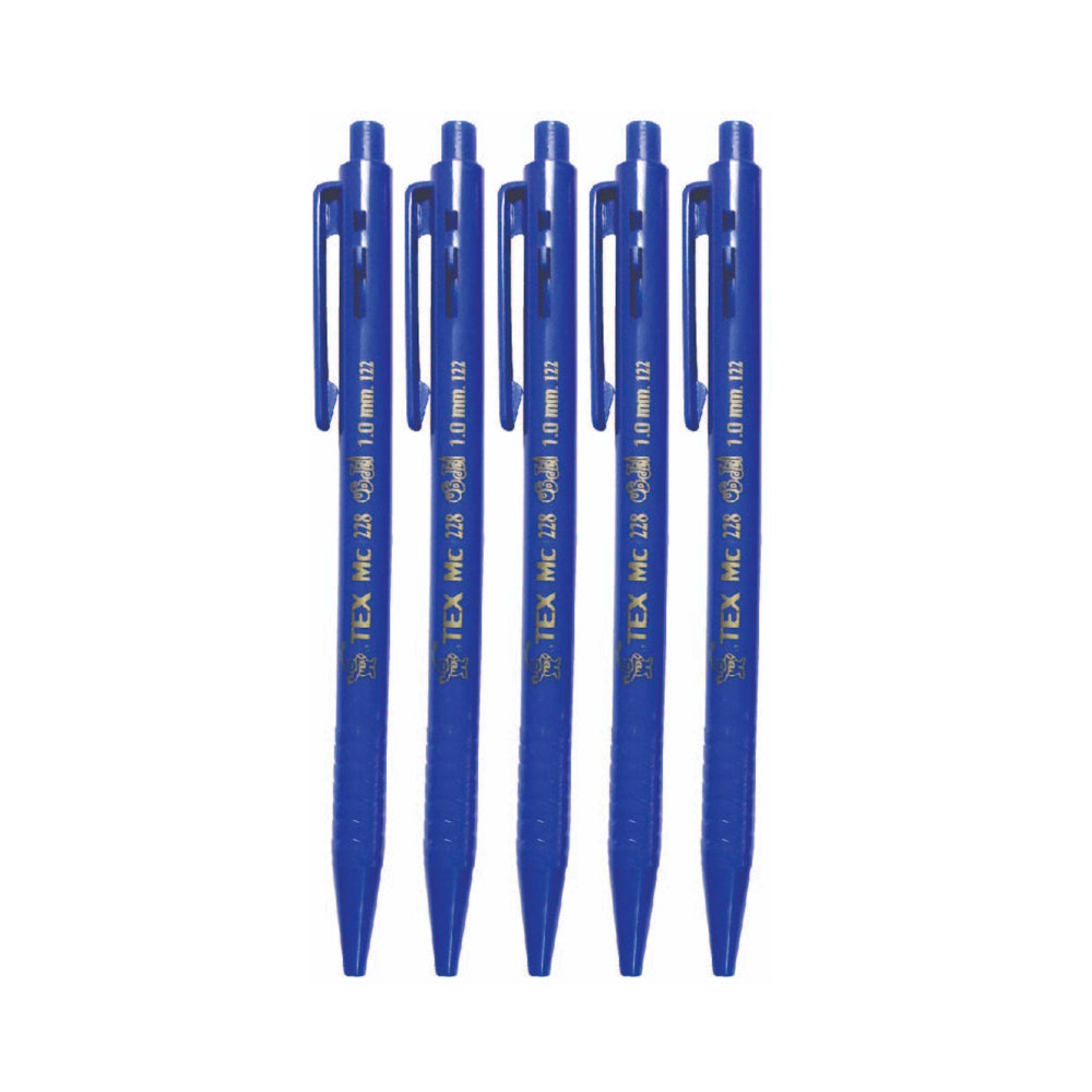 [5ด้าม/10ด้าม] ปากกาลูกลื่น Tex 1 มม. เขียนลื่นมาก เส้นใหญ่คมชัด รุ่น MC228