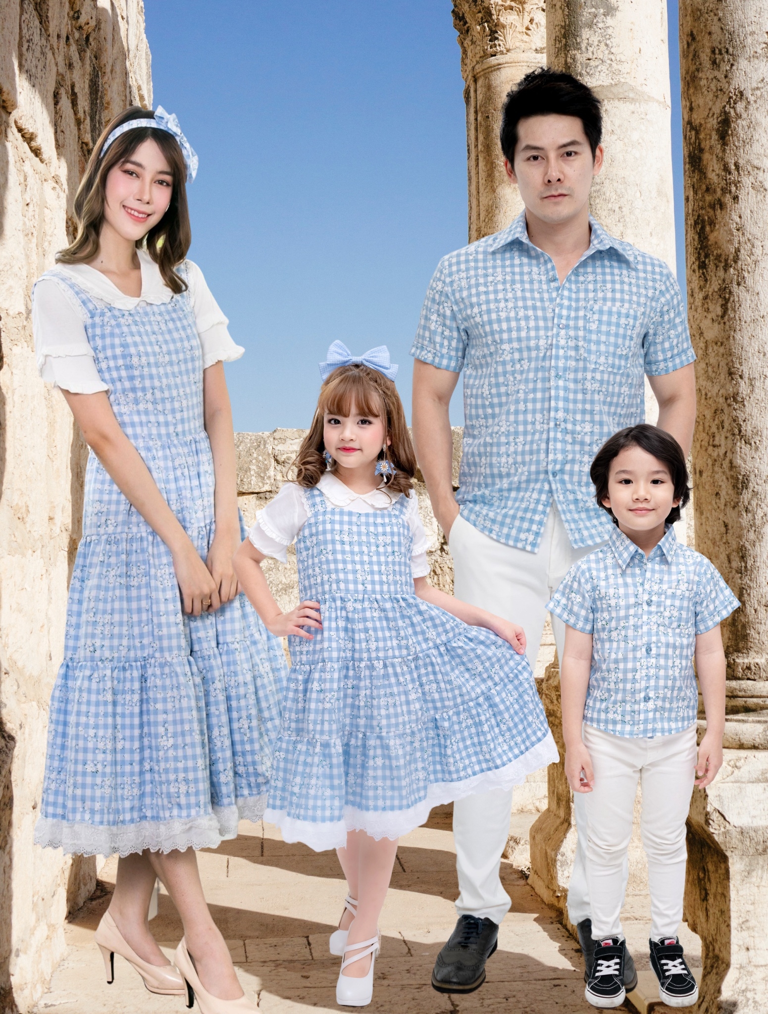 ชุดแม่ลูก ชุดครอบครัว Vivien Scott เดรสสวย เดรสยาว เดรสไปทะเล ชุดไปทะเล เดรสสวย เดรสลายสก็อต เดรสยาว ราคา 450 บาท*ส่งฟรี