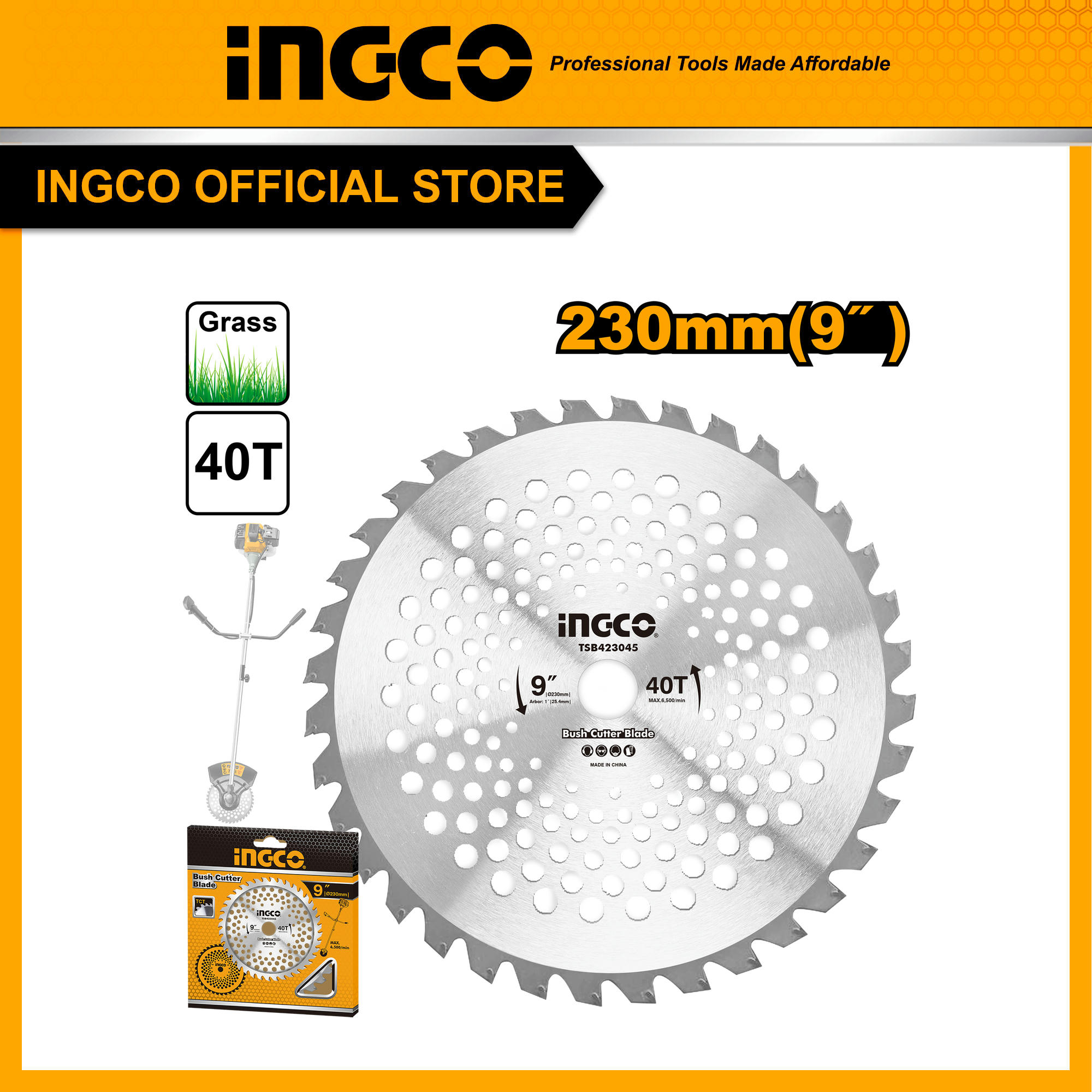 INGCO ใบมีดตัดหญ้า 9" TSB423045 ราคา 240 บาท*ส่งฟรี