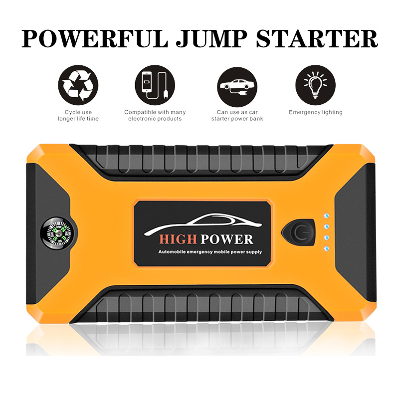 รูปภาพรายละเอียดของ 2-in-1 4USB จั้มสตาร์ท & พาวเวอร์แบงค์ 98,000 mAh 600Aจั๊มสตาร์ท ชุดจั้มสตาร์ท พร้อมปั๊มลม + USB 4 พอร์ท หน้าจอแสดงผลดิจิตอล Jump Start Power Bank
