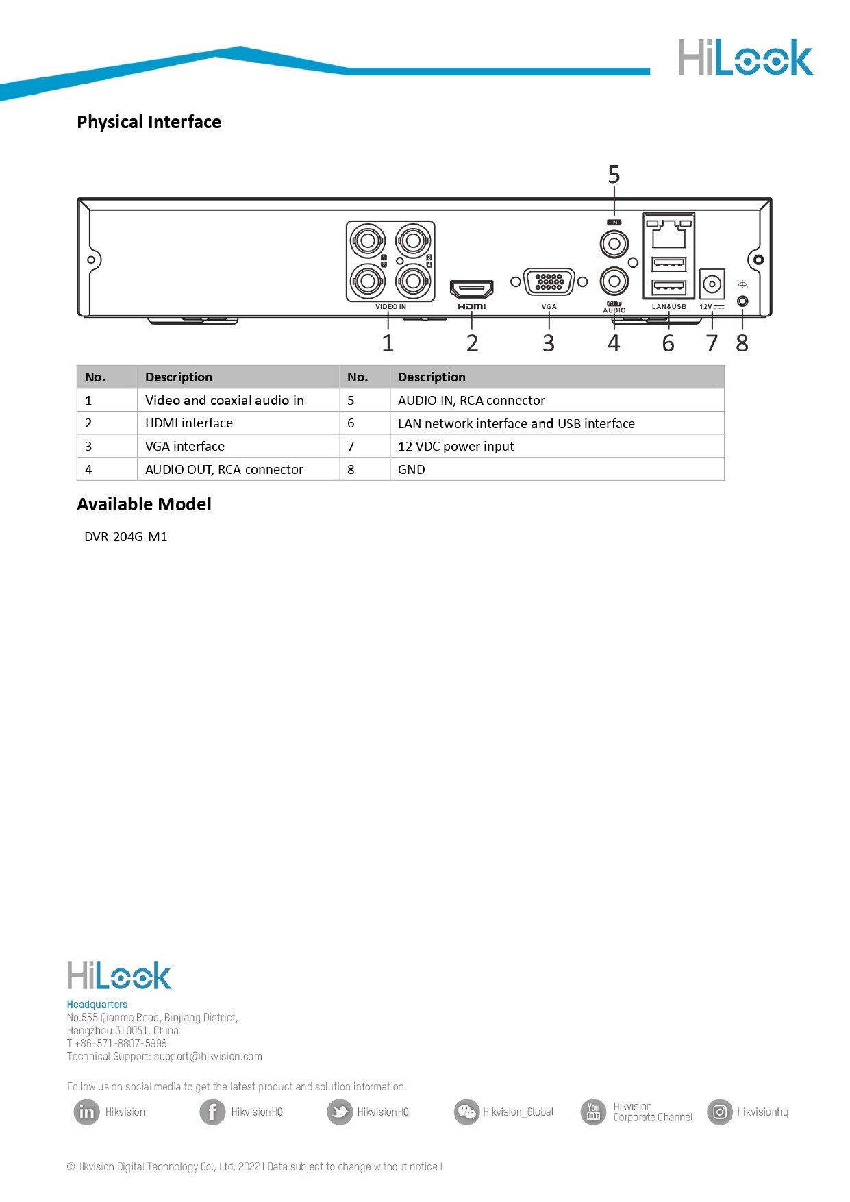 ภาพที่ให้รายละเอียดเกี่ยวกับ HILOOK กล้องวงจรปิด 4ระบบ 2MP รุ่น DVR-204G-M1(C) + THC-B120-C 3.6mm จำนวน 4 ตัว + Adapter (Adaptor) x 4 - รุ่นใหม่มาแทน DVR-204G-F1(S) BY N.T Computer