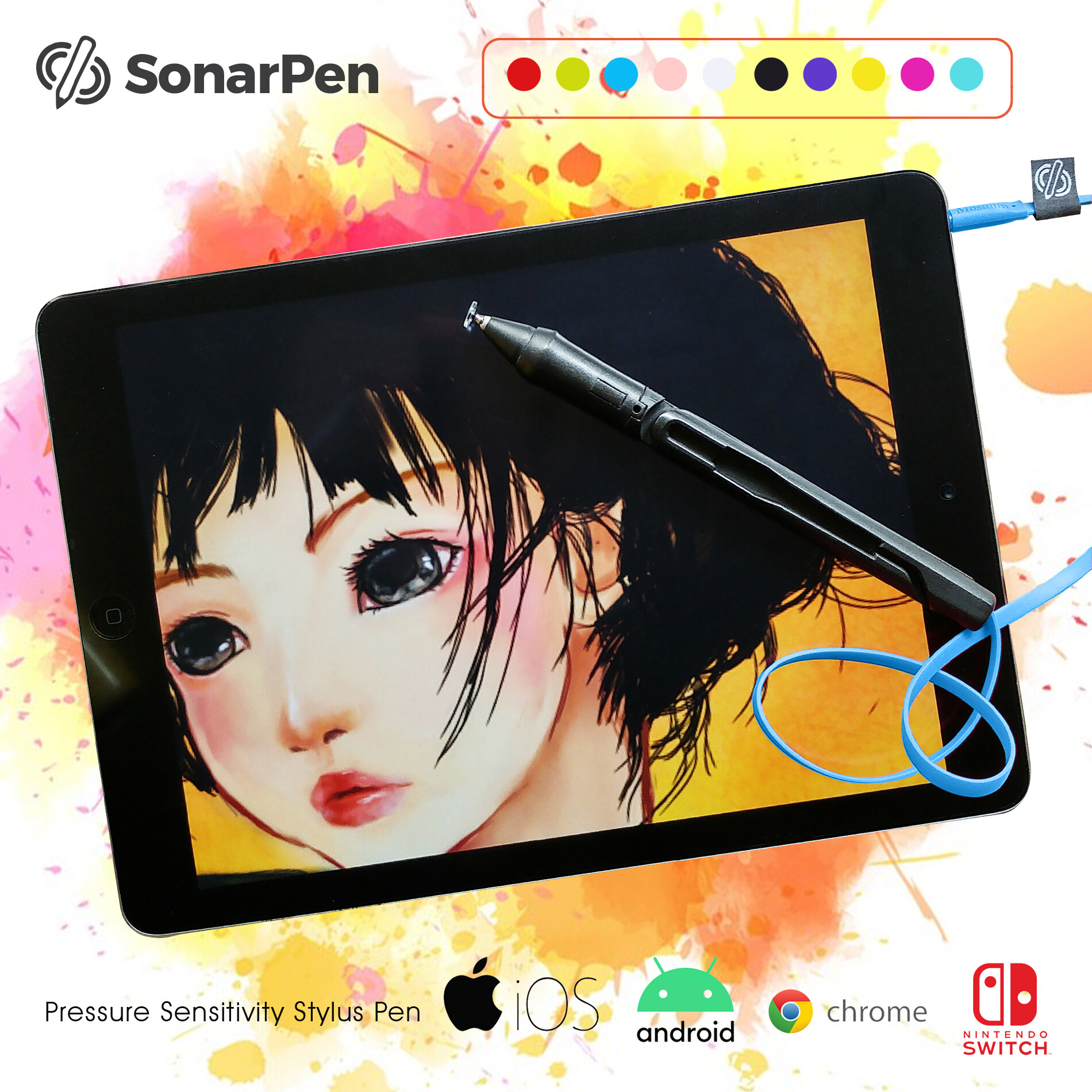 Smart Stylus for Android Chromebook  Drawing Stylus Pen for iPad & iPhone  - SonarPen
