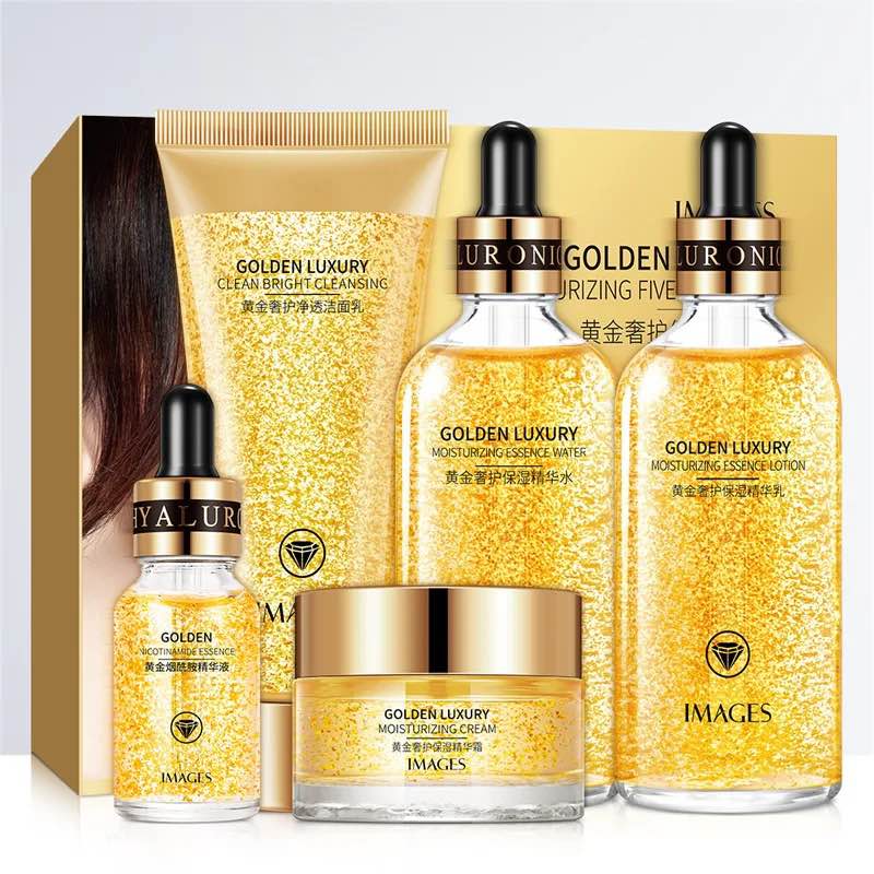ผลิตภัณฑ์ความงามและการดูแลผิว B182 Gold Skin Care Set, Large Set of 5 Pieces IMAGES 24K Gold Set Clear, Smooth, Youthful-Looking Skin ราคา 259 บาท*ส่งฟรี