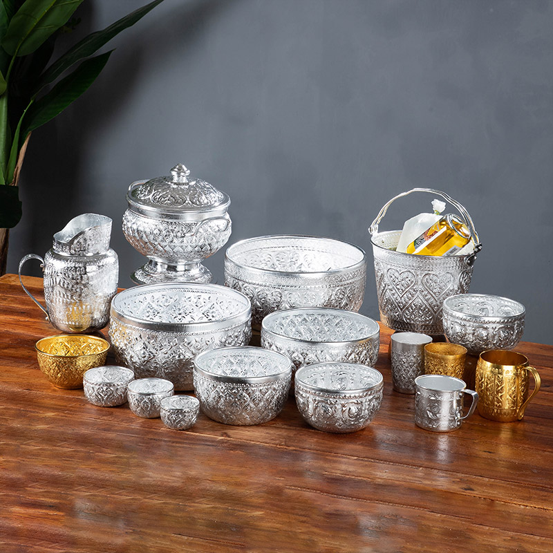 Thai style aluminum bowl, silver bowl, silver bowl, silver bowl, silver bowl, Silver Bowl ราคา  22 บาท*ส่งฟรี