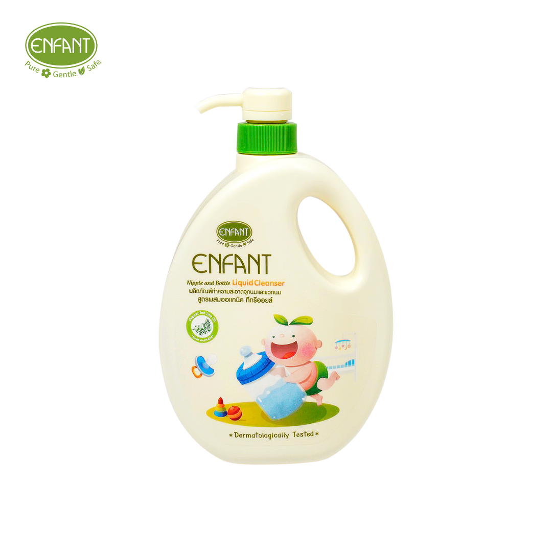 ENFANT (อองฟองต์) Nipple and Bottle Liquid Cleanser ผลิตภัณฑ์ทำความสะอาดจุกนมและขวดนม สูตรผสมออร์แกนิก ทีทรีออยล์ ชนิดขวด 700 ml. ราคา 109 บาท*ส่งฟรี