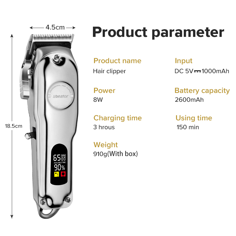 LCD Screen Hair clipper trimmer 100-240V cut electric rechargeable professional powerful cutter hair cutting hine_voghion.com