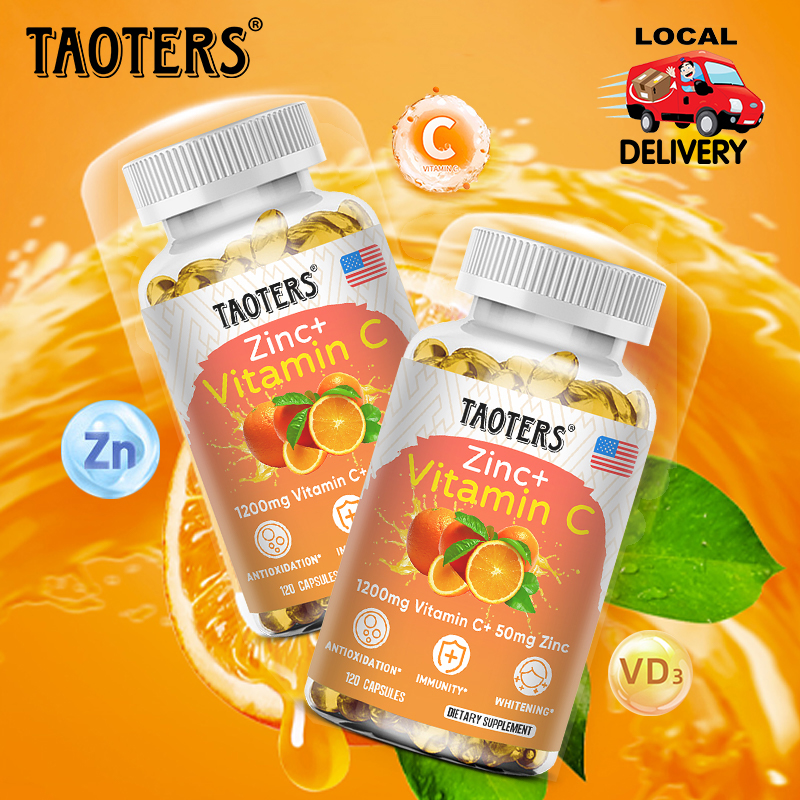 TAOTERS Zinc + Vitamin C dietary supplement, supports immune health, enhances iron absorption, and helps collagen synthesis ราคา 135 บาท*ส่งฟรี