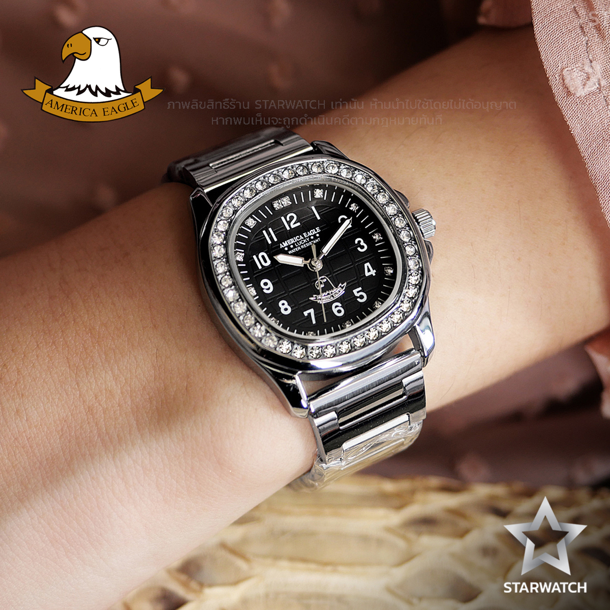 โปรโมชั่น Flash Sale : GRAND EAGLE นาฬิกาข้อมือผู้หญิง สายสแตนเลส รุ่น AE8036L – SILVER/BLACK