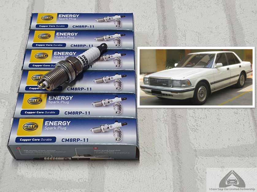 อุปกรณ์ประดับยนต์และชิ้นส่วนยานยนต์ หัวเทียน Toyota Crown S130 ( 1987 - 1991 ) ขั้วนิคเกิ้ล ชุด 6 หัว : Hella CM8RP-11