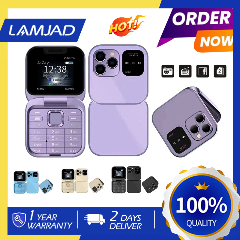 โทรศัพท์ มือถือ ❤️พร้อมส่งในไทย โทรศัพท์จิ๋ว มือถือจิ๋วฝาพับ ขนาดพกพา i16 pro มีภาษาไทย ใส่ได้2ซิม โทร-เข้า-ออก ถ่ายรูป-วิดีโอ ฟังเพลง ราคา 219 บาท*ส่งฟรี