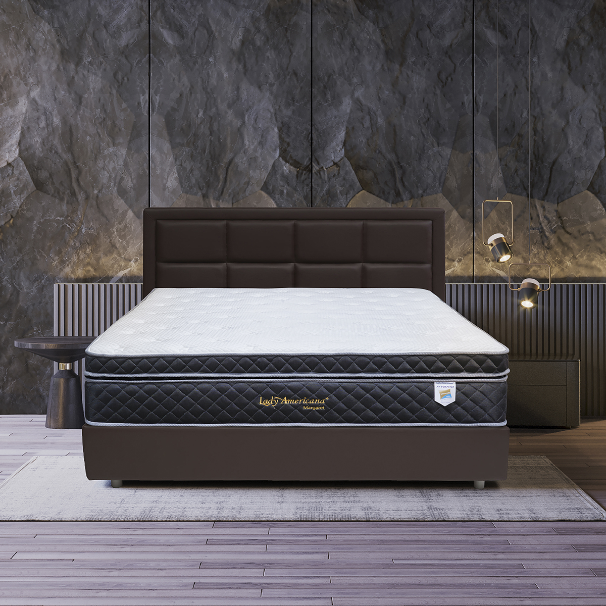 Lady Americana ที่นอนพ็อกเก็ตสปริง รุ่น MAGARET HYBRID หนา 13 นิ้ว ฟรี!! ชุดเครื่องนอน 11 ชิ้น+จัดส่ง [รับประกัน 12 ปี] ราคา 47,900 บาท*ส่งฟรี