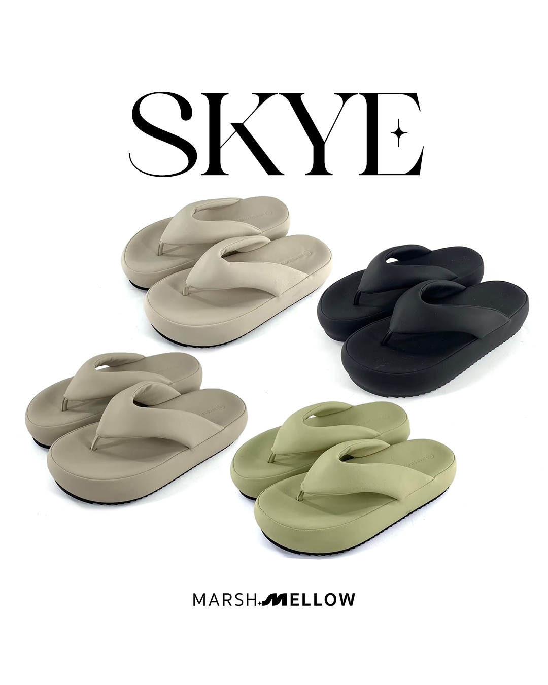 SKYE - MARSHMELLOW รองเท้าแตะหูหนีบสุดนุ่มนิ่ม ราคา 690 บาท*ส่งฟรี