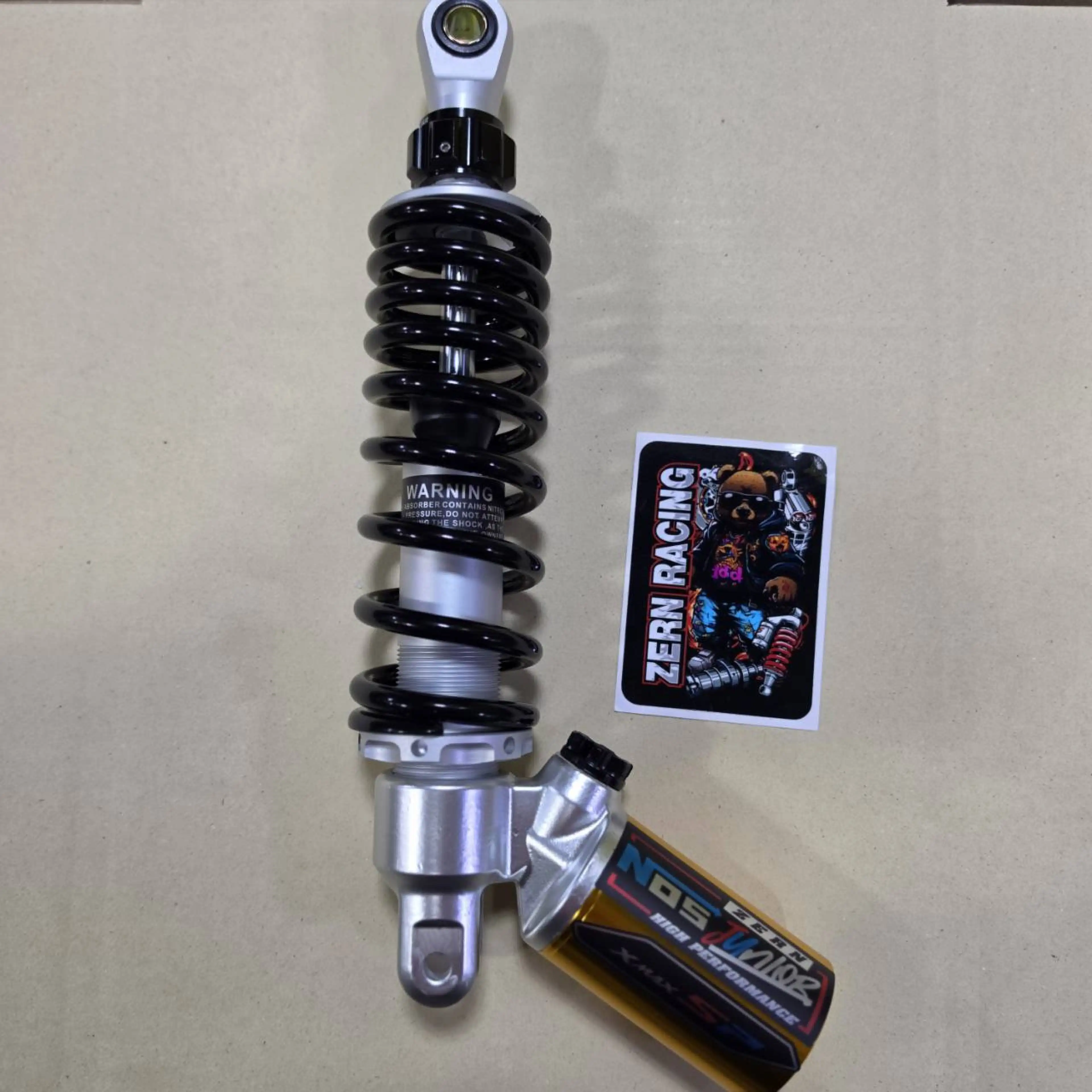 Rear Shock Absorber, Omo, Black Spring, Rear Shock Absorber Modified for Giano / Filano / Click125 / Click110I / Mio, Yellow, 310 Mm.