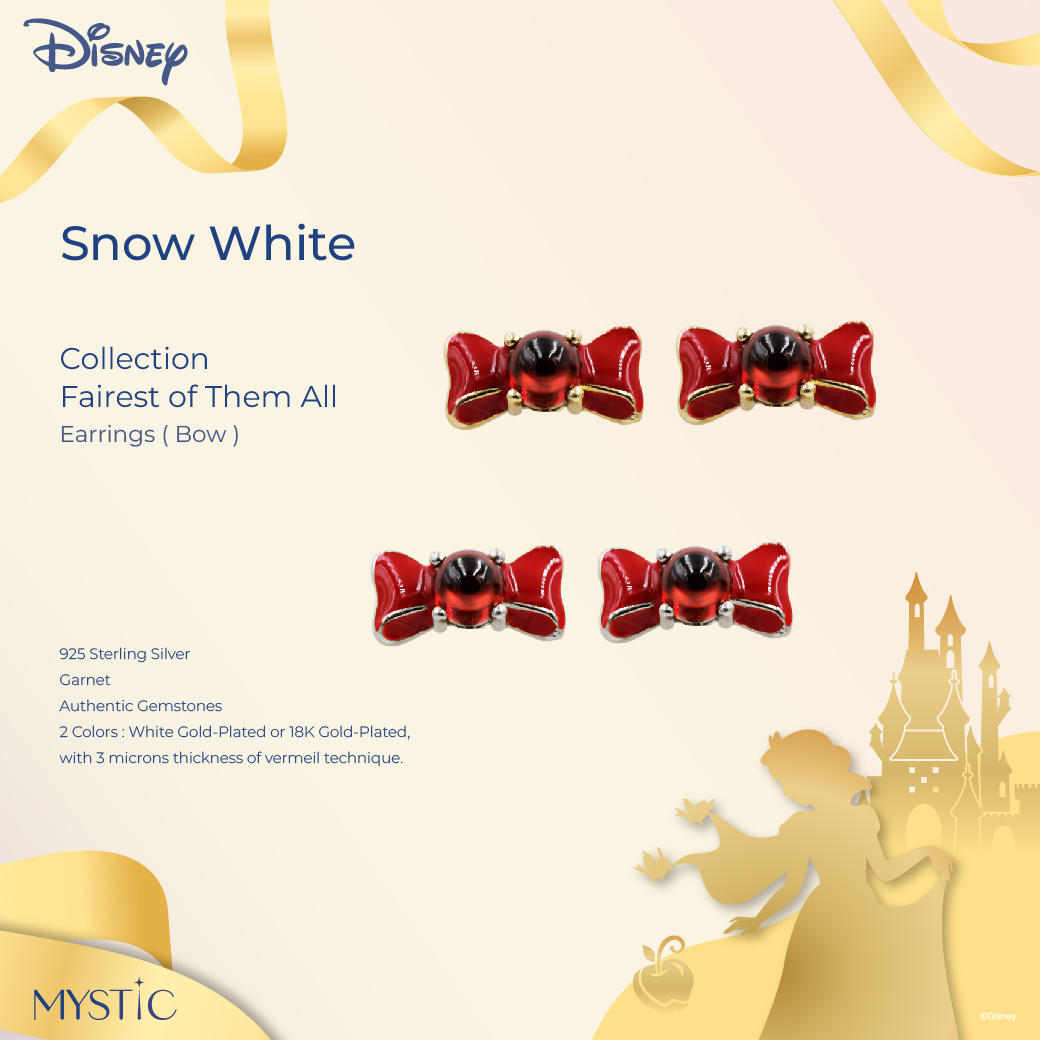 MYSTiC - Earrings - Princess Snow White - Fairest of them all Collection - Bow Garnet ราคา 3,500 บาท*ส่งฟรี