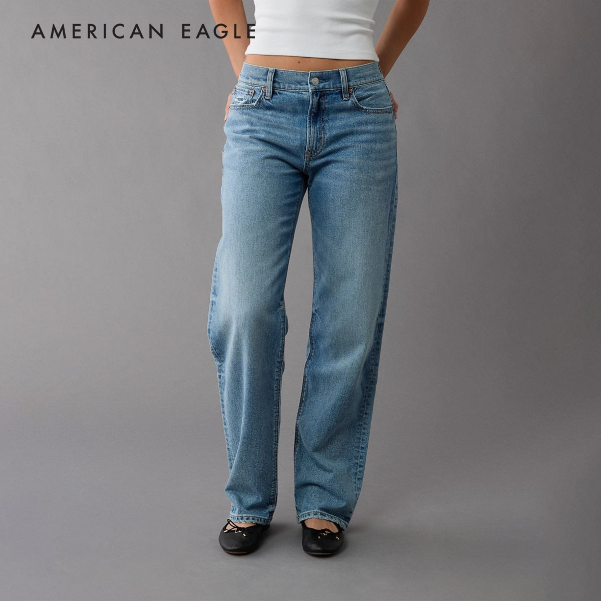 American Eagle Strigid Low-Rise Ex-Boyfriend Jean กางเกง ยีนส์ ผู้หญิง เอ็กซ์ บอยเฟรนด์ (WST 043-5324-437) ราคา 2,390 บาท*ส่งฟรี