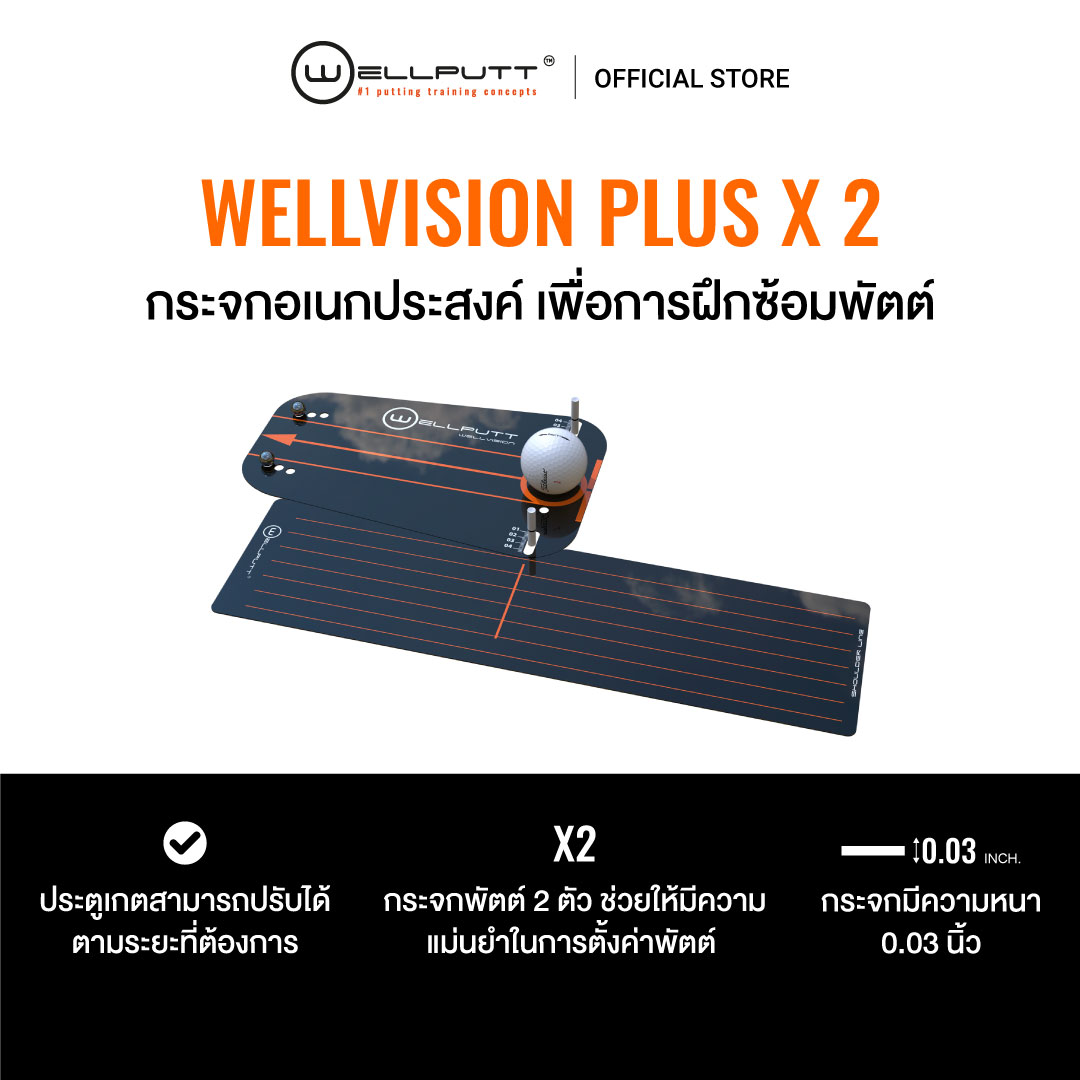 Wellvision Plus กระจกบอก การยืน การแกว่ง หมุน และการเดินทางของพัตเตอร์ ราคา 6,000 บาท*ส่งฟรี