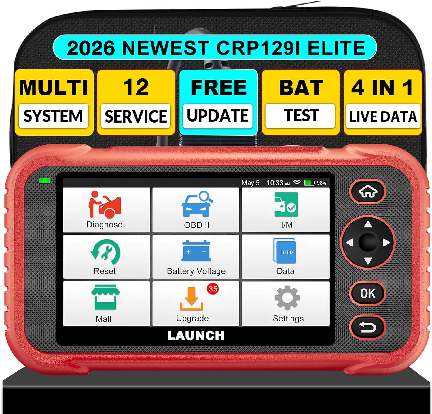 [【Update Free】Launch Crp129I V3.0 Car Diagnostic Scanner Obd2 Scanner Check Transmission /Abs/Srs/Engine Oil /Epb/Sas /Tpms Reset Auto Car Diagnostic Scan Tool Free Update for All Car Models,【Update Free】Launch CRP129i V3.0 OBD2 Scanner Engine/Transmissio ราคา 6,730 บาท*ส่งฟรี