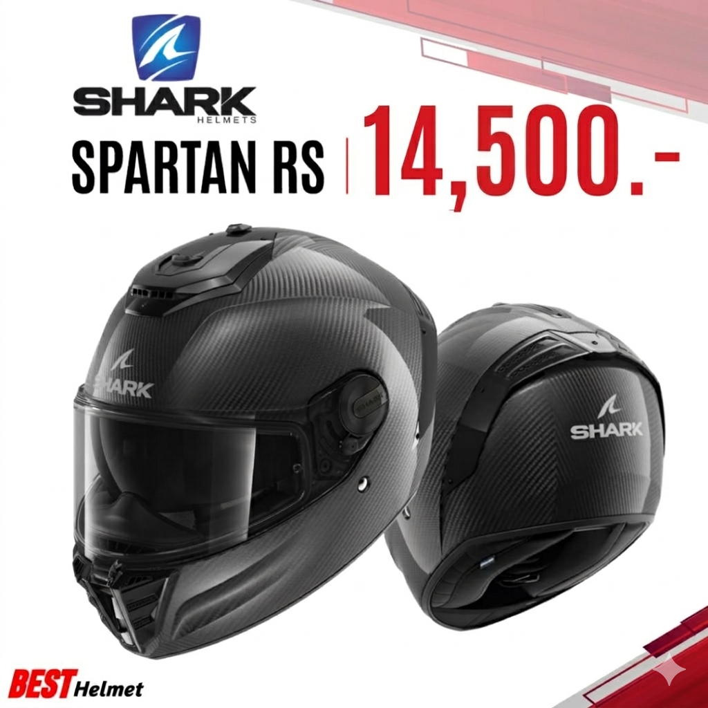 Shark Spartan Rs Carbon Helmet with 2-Layer Goggles, Price 14,500. ราคา 14,500 บาท*ส่งฟรี