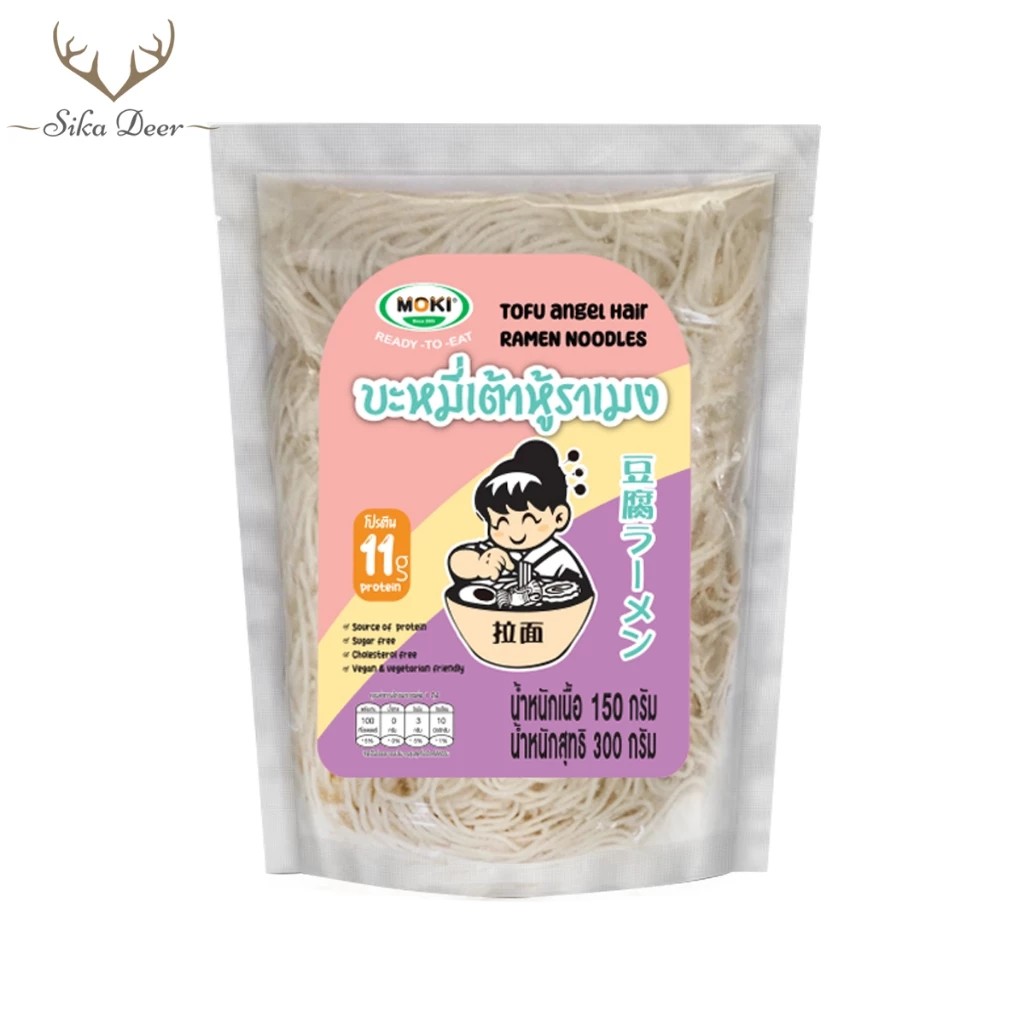 MOKI บะหมี่เต้าหู้ราเมงพร้อมทาน 150g (FT0037-1) เส้นเพื่อสุขภาพ แคลอรี่ต่ำ ไม่มีน้ำตาล โปรตีนสูง เส้นบะหมี่ เจ วีแกน ราคา 45 บาท*ส่งฟรี