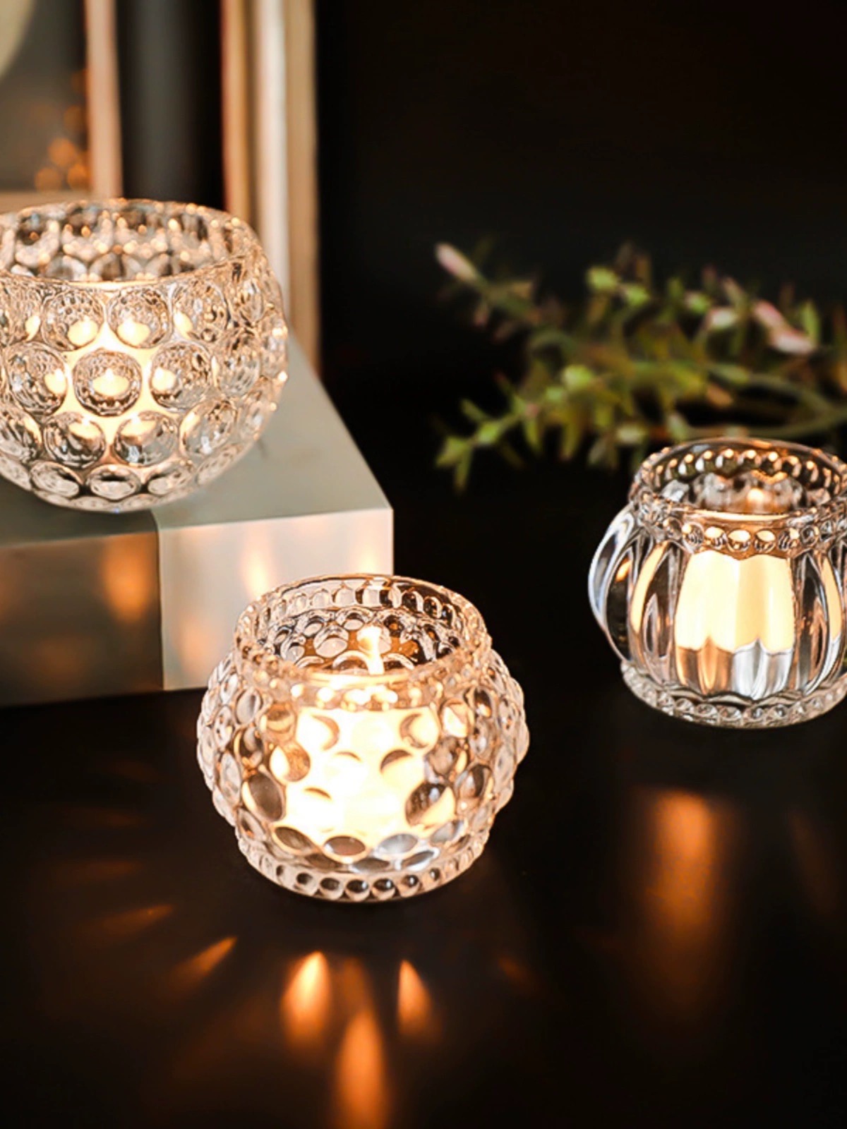 เชิงเทียนแก้าคริสตัส ที่วางเทียน LED เทียนทีไลท์ เทียนหอม No.3886 ราคา 29 บาท*ส่งฟรี