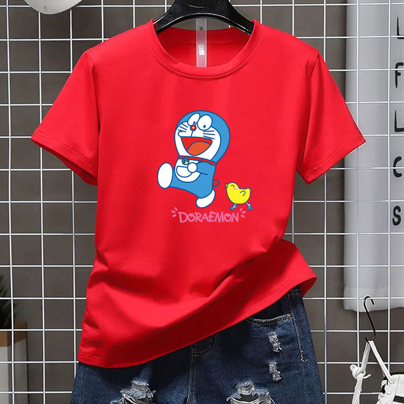 Fashion Shop Stoer เสื้อทีเชิร์ตขายดี เสื้อยืดคอกลมแฟชั่นunisex เสื้อยอดฮิตลาย เสื้อแขนสั้น เสื่อคู่รัก ใส่ได้หญิงและชาย เสื้อกีฬา ลาย Doraemon T0290