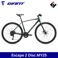 Giant Escape 2 Disc ปี 2025 จักรยานไฮบริด เฟรมอลูมิเนียม ชุดขับ Shimano Cues 2x9 สปีด