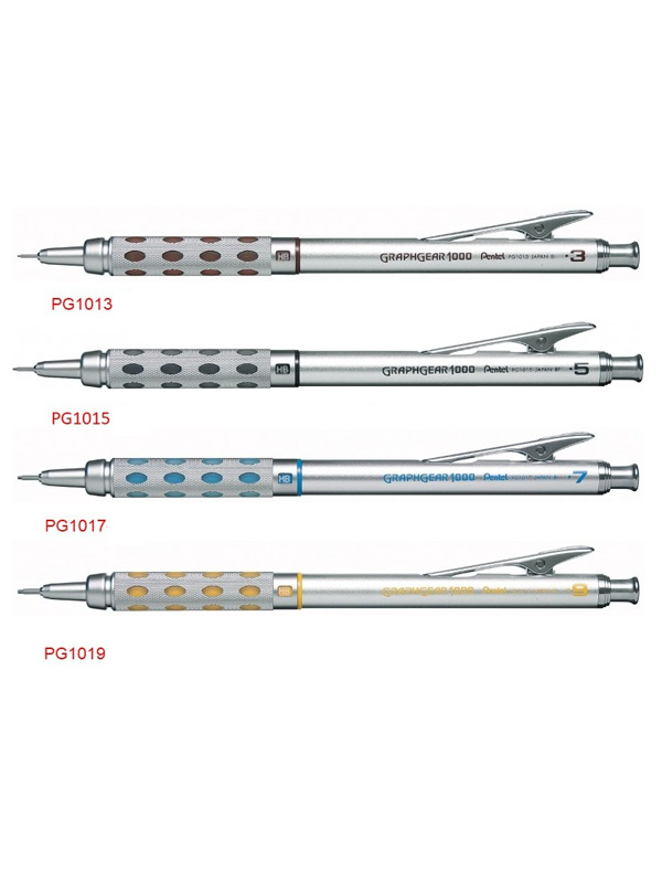 ดินสอกด เก็บหัวดินสอ สำหรับการเขียนแบบ และการใช้งานทั่วไป Pentel GRAPHGEAR 1000 ขนาด 0.3 0.5 0.7 และ 0.9