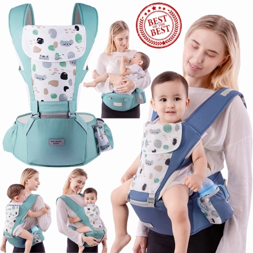 Babysafe เป้อุ้มเด็กนั่ง Hip seat สะพายหน้า-หลัง ให้ลูกน้อยนั่งสบาย ผ้าคอตตอนแท้ ใส่สบาย ระบายอากาศได้ดี เหมาะสำหรับ 0-3 ปี