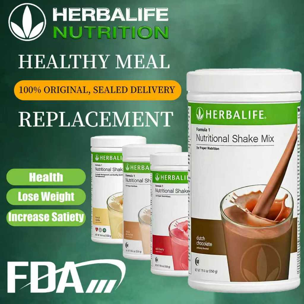 กาแฟดริป กาแฟสำเร็จรูป ชาเขียวใบชาพรีเมียม Herbalife เฮอร์บาไลฟ์อย่างเป็นทางการ F1 Nutrition Blend อาหารทดแทนโปรตีนลดน้ำหนักเชค 550g (4 รสชาติ) ราคา 1,095 บาท*ส่งฟรี