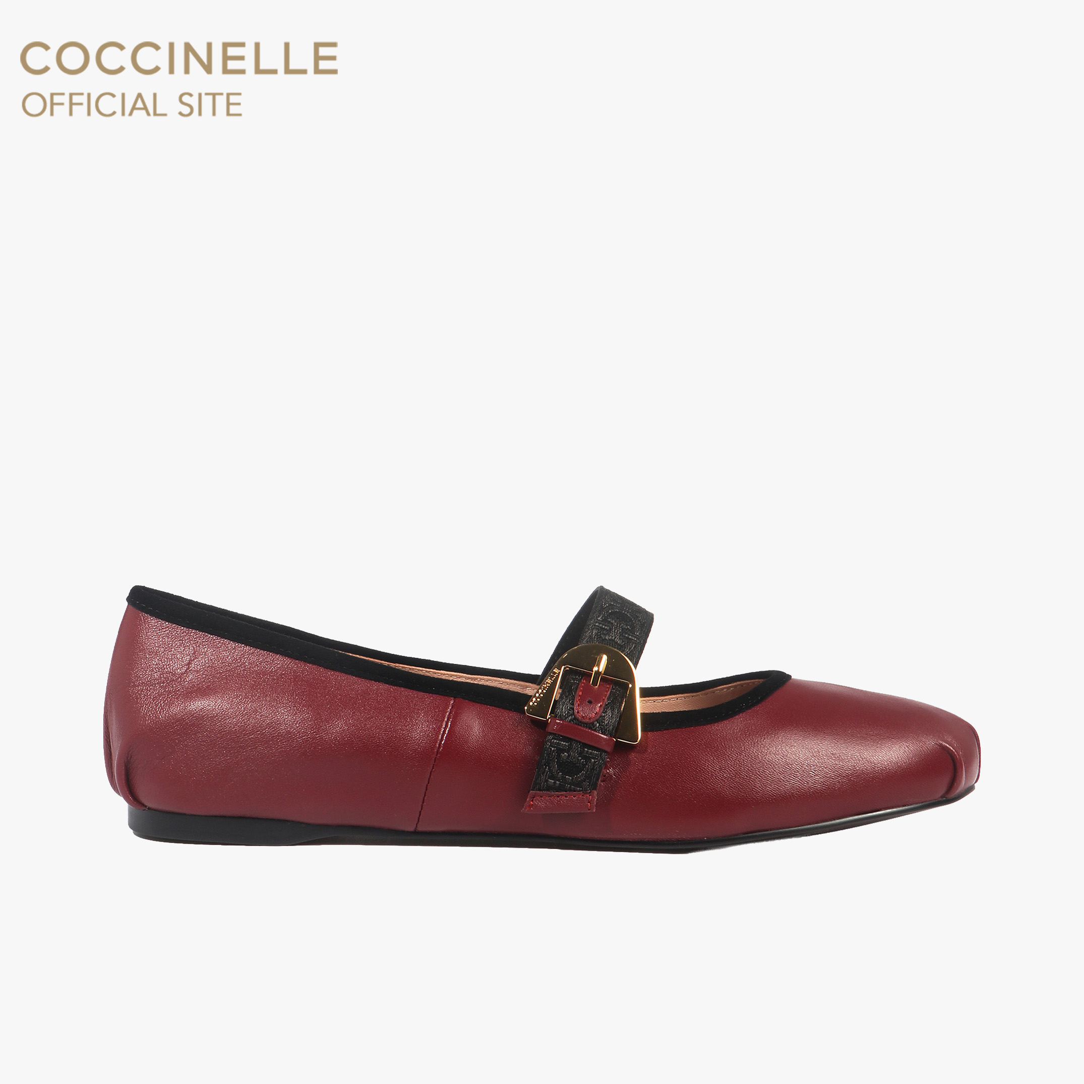 Coccinelle Women's Ballerina Shoes, Model Beatriz Ballerina 190101, Color Ribes/Noir-Antracite ราคา 7,120 บาท*ส่งฟรี