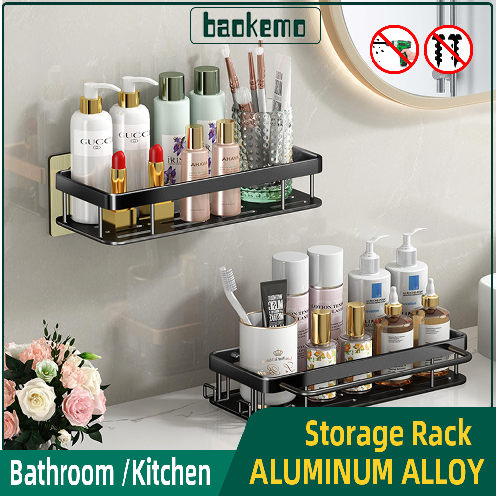 baokemo ห้องน้ำจัดเก็บอุปกรณ์ห้องน้ำชั้นวางอุปกรณ์ห้องน้ำแขวนผนังห้องอาบน้ำอิสระเย็บมุมชั้นวางอุปกรณ์ห้องครัว ราคา 199 บาท*ส่งฟรี