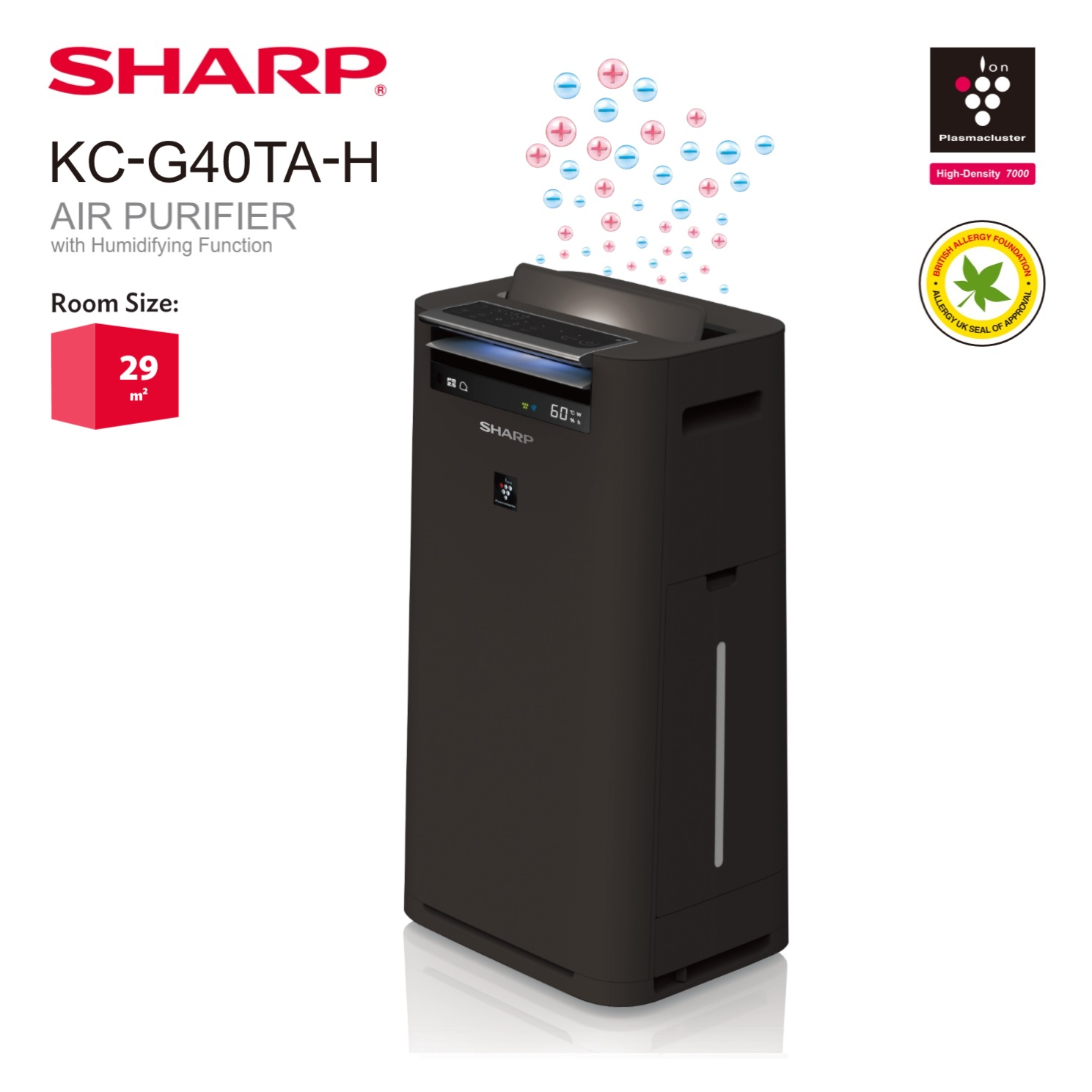 ดูภาพ SHARP KC-G40TA เครื่องฟอกอากาศพร้อมระบบไอน้ำ ขนาด 28 ต.ร.ม <br/>เพิ่มเติม SHARP KC-G40TA เครื่องฟอกอากาศพร้อมระบบไอน้ำ ขนาด 28 ต.ร.ม