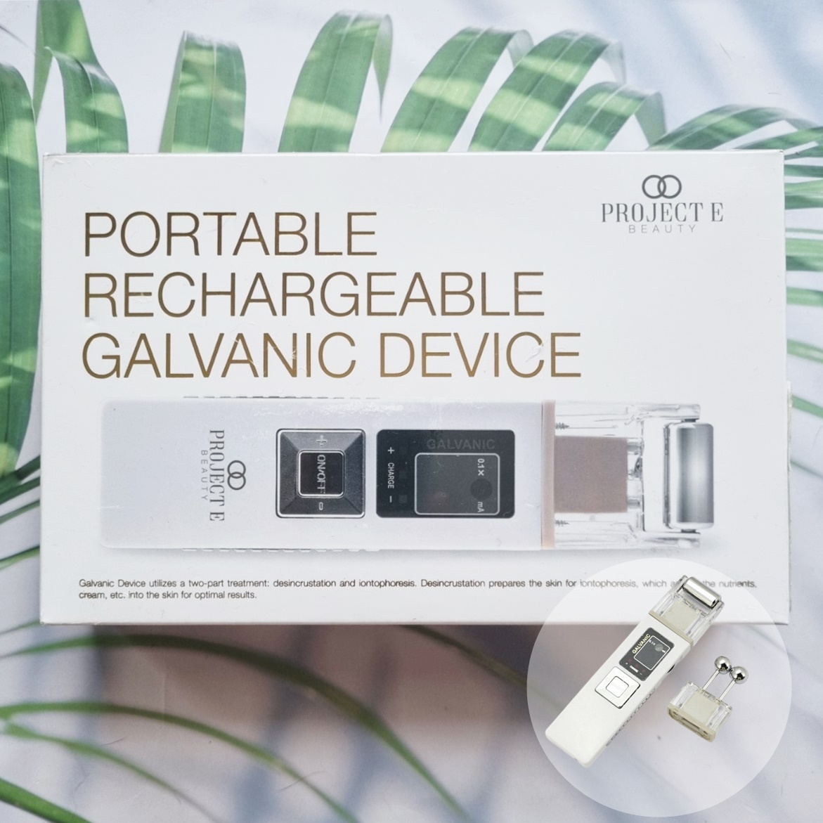 อุปกรณ์ดูแลผิวหน้า เครื่องนวดหน้า กัลวานิก แบบไร้สาย Portable Rechargeable Galvanic Device for Deep-Cleansing and Penetrates Creams Model.PE094 (PROJECT E BEAUTY®) ราคา 4,559 บาท*ส่งฟรี