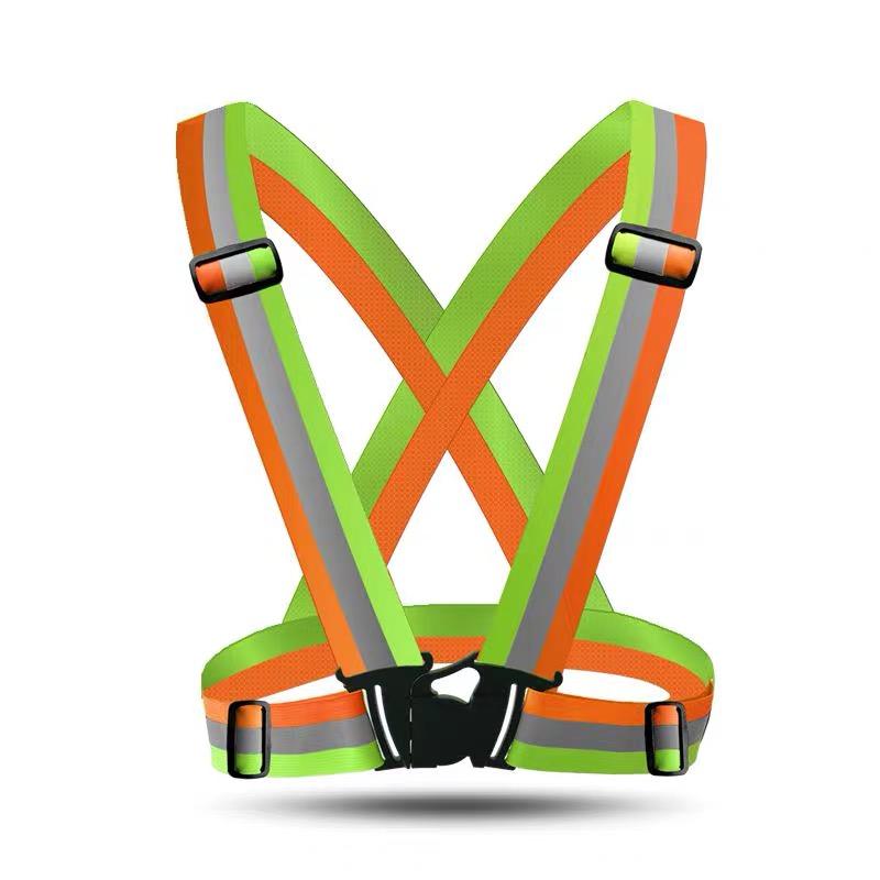 Reflective Vest、เสื้อกั๊กสะท้อนแสงปรับยืดหยุ่นสายเสื้อกล้ามสำหรับวิ่งปั่นจักรยานจ๊อกกิ้งMulti Adjustable Outdoor Safety Visibility Reflective Vest Gear Stripes