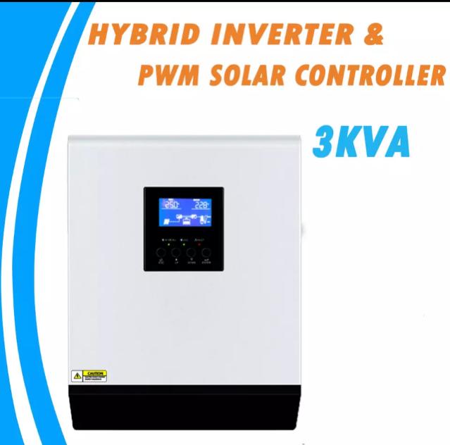 3KVA  Hybrid solar inverter Pure sine wave 24V 220v built-in PWM 50A charge controller and charger for home use