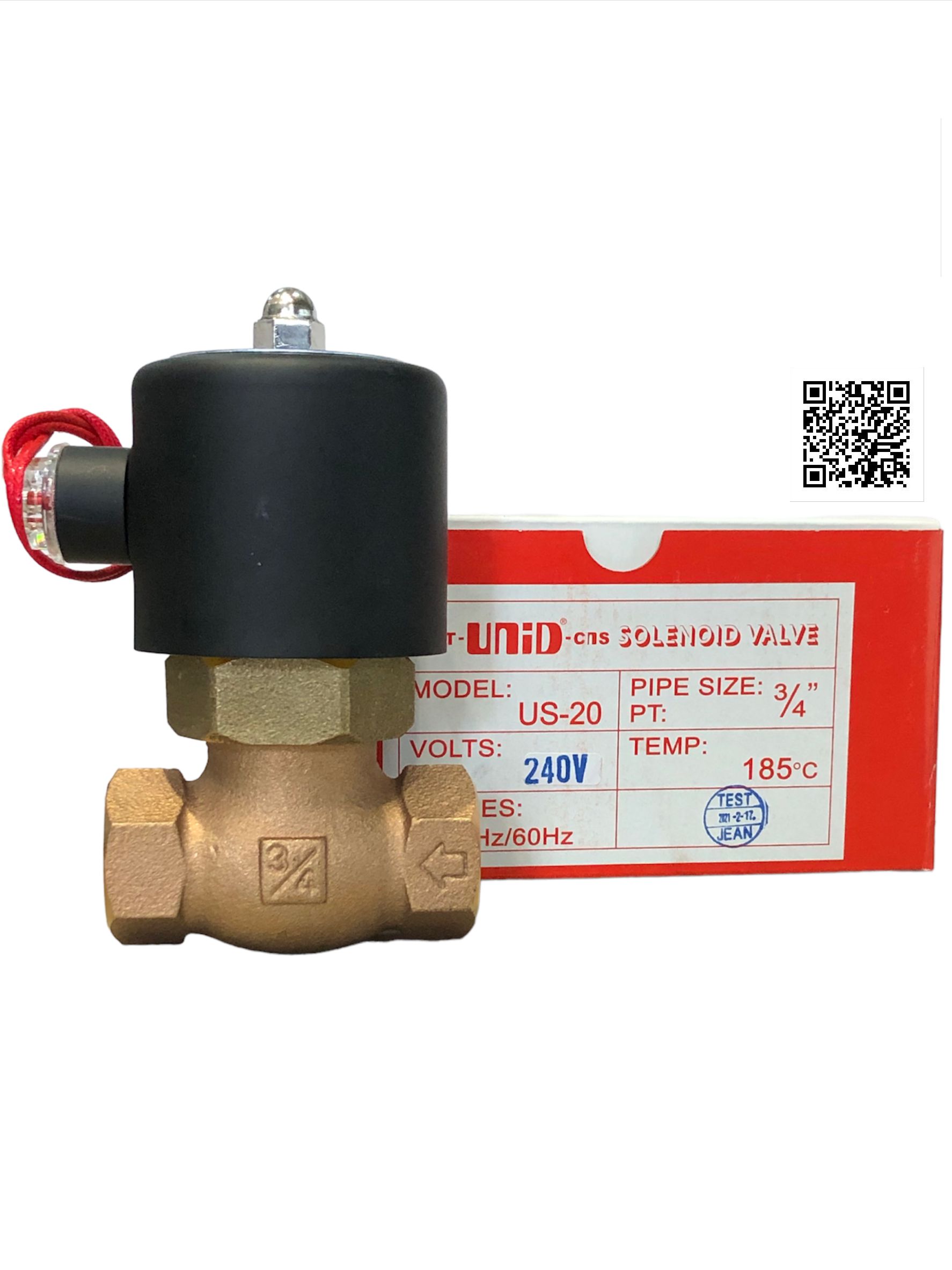 Thread Water AIR STEAM 220V and 240V Solenoid valve Model US UNID - ยี่ห้อ UNiD ราคา 2,315 บาท*ส่งฟรี