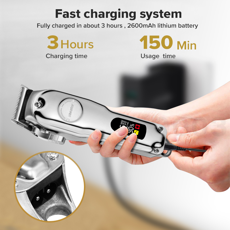 LCD Screen Hair clipper trimmer 100-240V cut electric rechargeable professional powerful cutter hair cutting hine_voghion.com